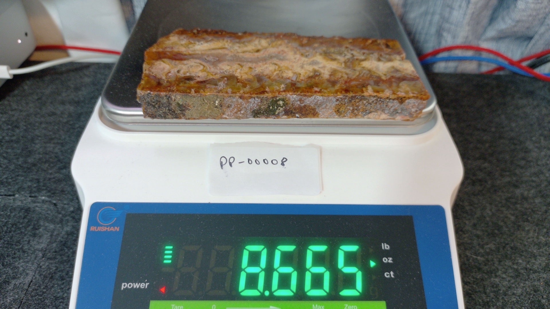Graveyard Point Plume Agate Slab 5" x 2.25" x 3/8" - 8.666 oz  — PP-00008
