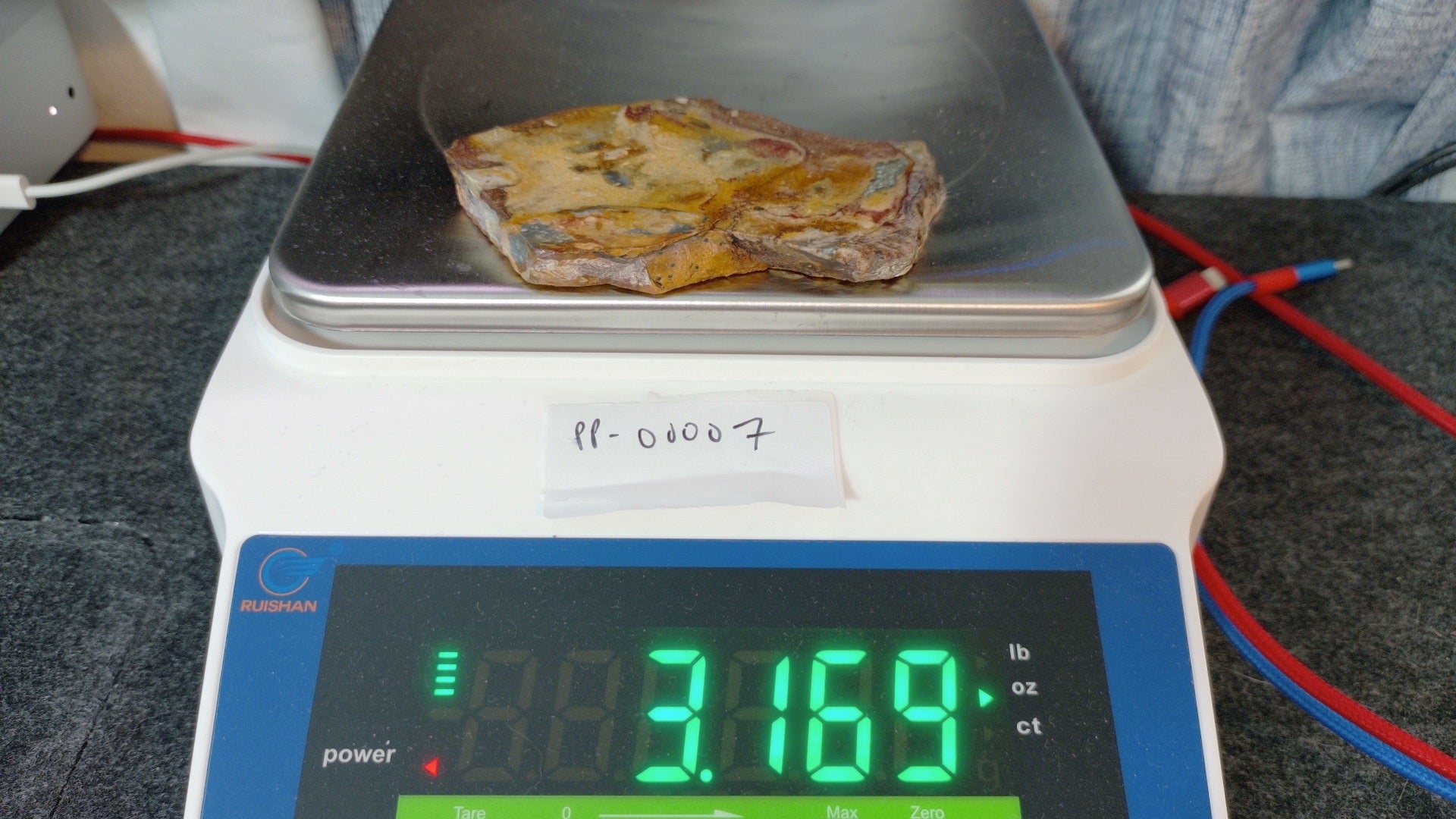 Graveyard Point Brecciated Jasper Agate Slab 3.75x2.5" 3/8" 3.169oz Oregon PP-00007