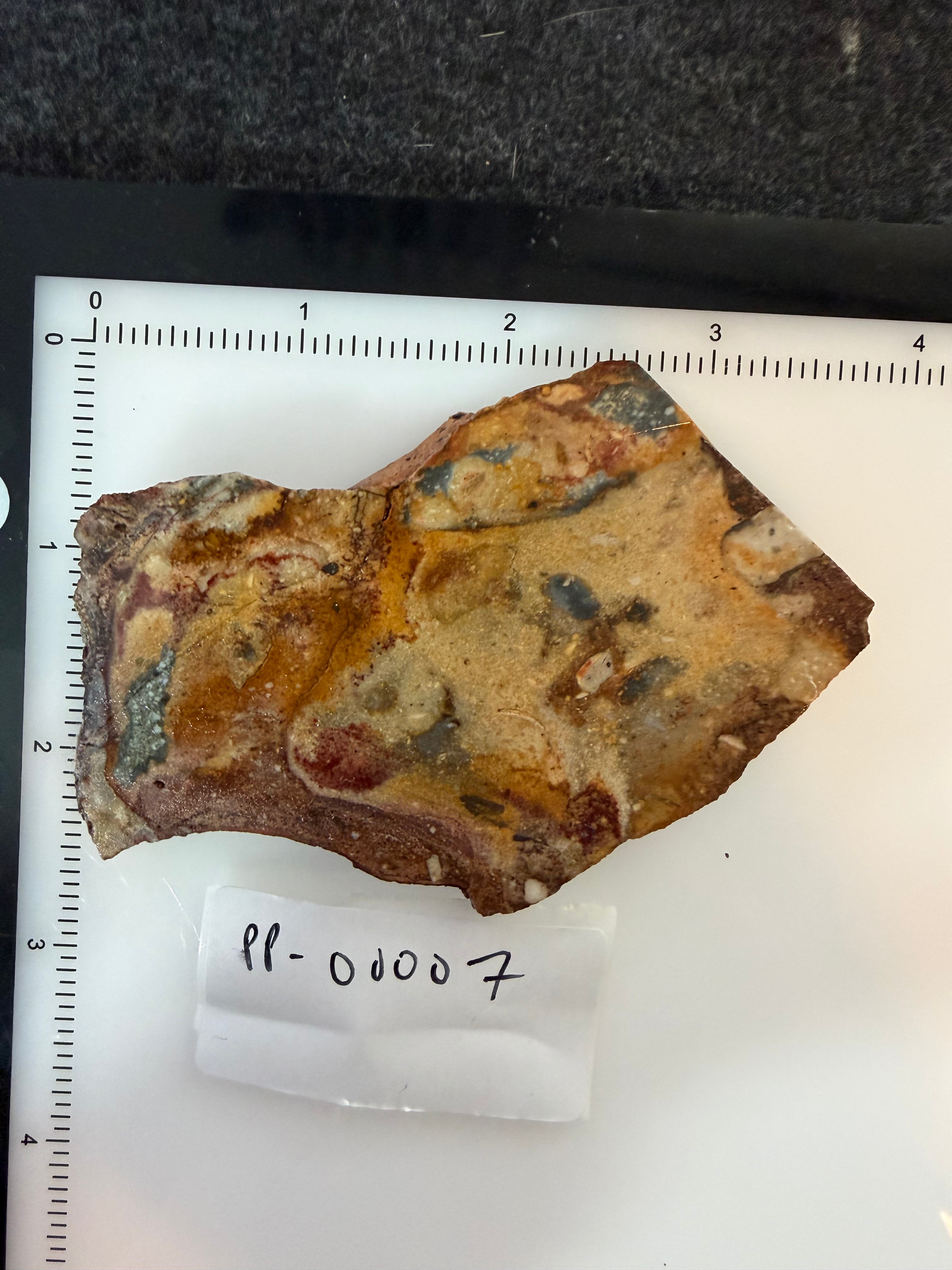 Graveyard Point Brecciated Jasper Agate Slab 3.75x2.5" 3/8" 3.169oz Oregon PP-00007